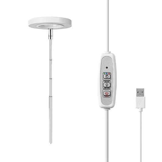 LED Indoor Angel Ring Plant Growth Light 2/4/8H On/Off Timer USB 5V Retractable Height Full Spectrum Simulated Sunlight Plant